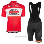 2017 Maillot Cyclisme Lotto Soudal Rouge Manches Courtes et Cuissard