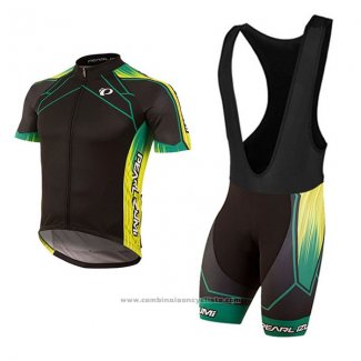 2017 Maillot Cyclisme Pearl Izumi Noir et Jaune Manches Courtes et Cuissard