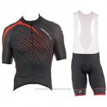 2017 Maillot Cyclisme Pinarello Noir et Rouge Manches Courtes et Cuissard