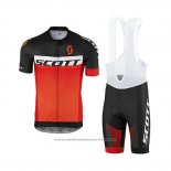 2017 Maillot Cyclisme Scott Noir et Orange Manches Courtes et Cuissard