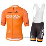2018 Maillot Cyclisme Euskadi Orange Manches Courtes et Cuissard