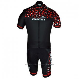 2018 Maillot Cyclisme Ghost Rouge Noir Manches Courtes et Cuissard