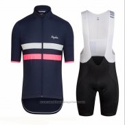 2018 Maillot Cyclisme Ralph Bleu Profond et Rose Manches Courtes et Cuissard