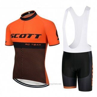 2018 Maillot Cyclisme Scott Orange et Noir Manches Courtes et Cuissard