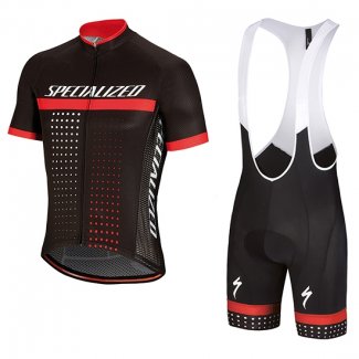 2018 Maillot Cyclisme Specialized Noir Blanc Rouge Manches Courtes et Cuissard