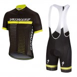 2018 Maillot Cyclisme Specialized Noir Jaune Manches Courtes et Cuissard