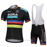 2018 Maillot Cyclisme UCI Monde Champion Bora Noir Manches Courtes et Cuissard