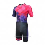 2019 Maillot Cyclisme Emonder-triathlon Rouge Fuchsia Noir Manches Courtes et Cuissard