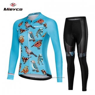 2019 Maillot Cyclisme Femme Mieyco Azur Manches Longues et Cuissard