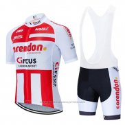 2019 Maillot Cyclisme Corendon Circo Rouge Blanc Manches Courtes et Cuissard