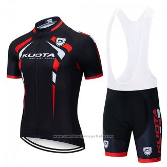 2019 Maillot Cyclisme Kuota Noir Rouge Manches Courtes et Cuissard