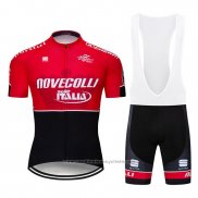 2019 Maillot Cyclisme Nove Colli Rouge Noir Manches Courtes et Cuissard