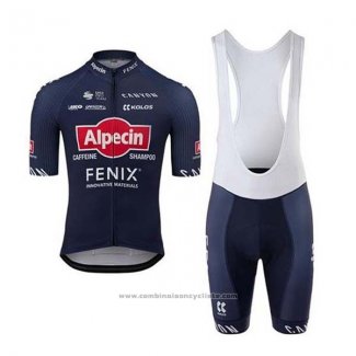 2020 Maillot Cyclisme Alpecin Fenix Bleu Rouge Manches Courtes et Cuissard