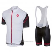 2020 Maillot Cyclisme Castelli Noir Blanc Rouge Manches Courtes et Cuissard