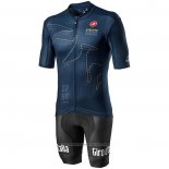 2020 Maillot Cyclisme Giro d'Italia Fonce Bleu Manches Courtes et Cuissard