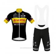 2020 Maillot Cyclisme Lotto-kern Haus Noir Jaune Manches Courtes et Cuissard