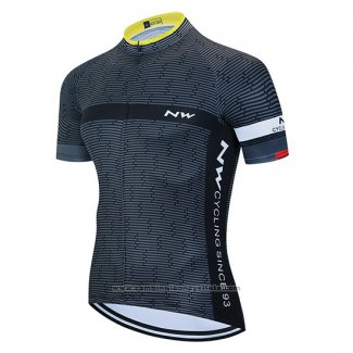 2020 Maillot Cyclisme Northwave Gris Noir Blanc Manches Courtes et Cuissard