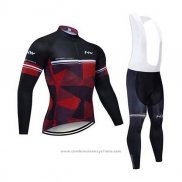 2020 Maillot Cyclisme Northwave Noir Rouge Manches Longues et Cuissard