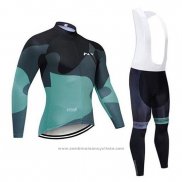 2020 Maillot Cyclisme Northwave Noir Vert Manches Longues et Cuissard