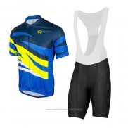 2020 Maillot Cyclisme Pearl Izumi Jaune Bleu Manches Courtes et Cuissard