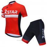 2021 Maillot Cyclisme R Star Noir Rouge Manches Courtes et Cuissard(2)