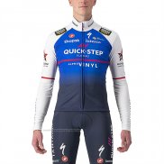 2022 Maillot Cyclisme Deceuninck Quick Step Bleu Blanc Manches Longues et Cuissard