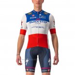 2022 Maillot Cyclisme Deceuninck Quick Step Bleu Blanc Rouge Manches Courtes et Cuissard