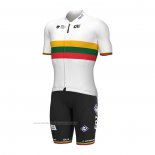 2022 Maillot Cyclisme Groupama FDJ Blanc Jaune Vert Rouge Manches Courtes et Cuissard