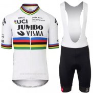 2022 Maillot Cyclisme Jumbo Visma Blanc Manches Courtes et Cuissard