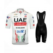 2024 Maillot Cyclisme UAE Blanc Manches Courtes et Cuissard