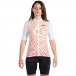 1920 Maillot Cyclisme Femme Nalini Blanc Orange Manches Courtes et Cuissard