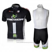 2010 Maillot Cyclisme Merida Noir et Vert Manches Courtes et Cuissard