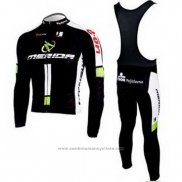 2010 Maillot Cyclisme Merida Noir et Vert Manches Longues et Cuissard