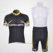 2011 Maillot Cyclisme Louis Garneau Noir et Jaune Manches Courtes et Cuissard