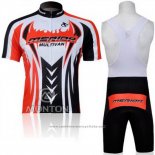 2011 Maillot Cyclisme Merida Noir et Rouge Manches Courtes et Cuissard