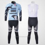 2011 Maillot Cyclisme Saxo Bank Bleu Clair Manches Longues et Cuissard