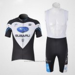 2011 Maillot Cyclisme Subaru Noir et Blanc Manches Courtes et Cuissard