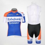 2012 Maillot Cyclisme Rabobank Bleu et Blanc Manches Courtes et Cuissard
