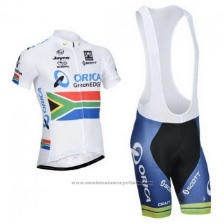 2014 Maillot Cyclisme Orica GreenEDGE Champion Afrique Du Sud Manches Courtes et Cuissard