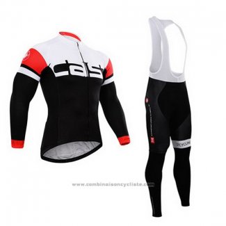 2015 Maillot Cyclisme Castelli Profond Blanc et Noir Manches Longues et Cuissard