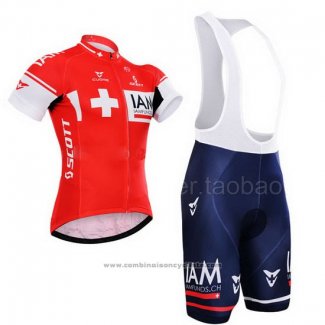 2015 Maillot Cyclisme IAM Champion Suisse Manches Courtes et Cuissard