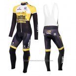 2015 Maillot Cyclisme Lotto NL Jumbo Jaune et Noir Manches Longues et Cuissard