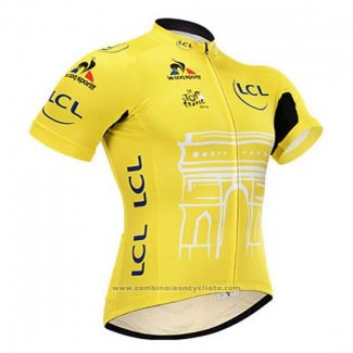 2015 Maillot Cyclisme Tour de France Jaune Manches Courtes et Cuissard