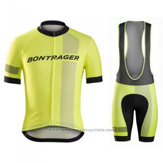 2016 Maillot Cyclisme Bontrager Noir et Jaune Manches Courtes et Cuissard