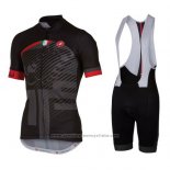 2016 Maillot Cyclisme Castelli Rouge Noir Manches Courtes et Cuissard