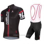 2016 Maillot Cyclisme Nalini Noir et Rouge Manches Courtes et Cuissard