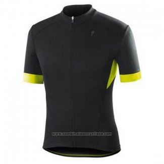 2016 Maillot Cyclisme Specialized Brillant Noir Manches Courtes et Cuissard