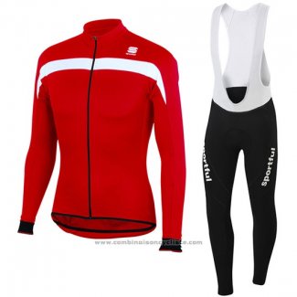 2016 Maillot Cyclisme Sportful Rouge et Blanc Manches Longues et Cuissard