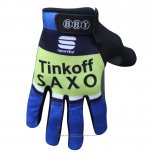 2016 Saxo Bank Tinkoff Gants Doigts Longs Ciclismo Bleu