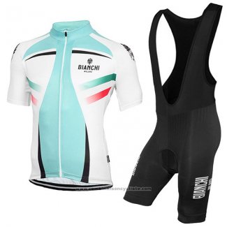 2017 Maillot Cyclisme Bianchi Milano Vert et Blanc Manches Courtes et Cuissard